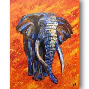 Rainbow elephant painting
