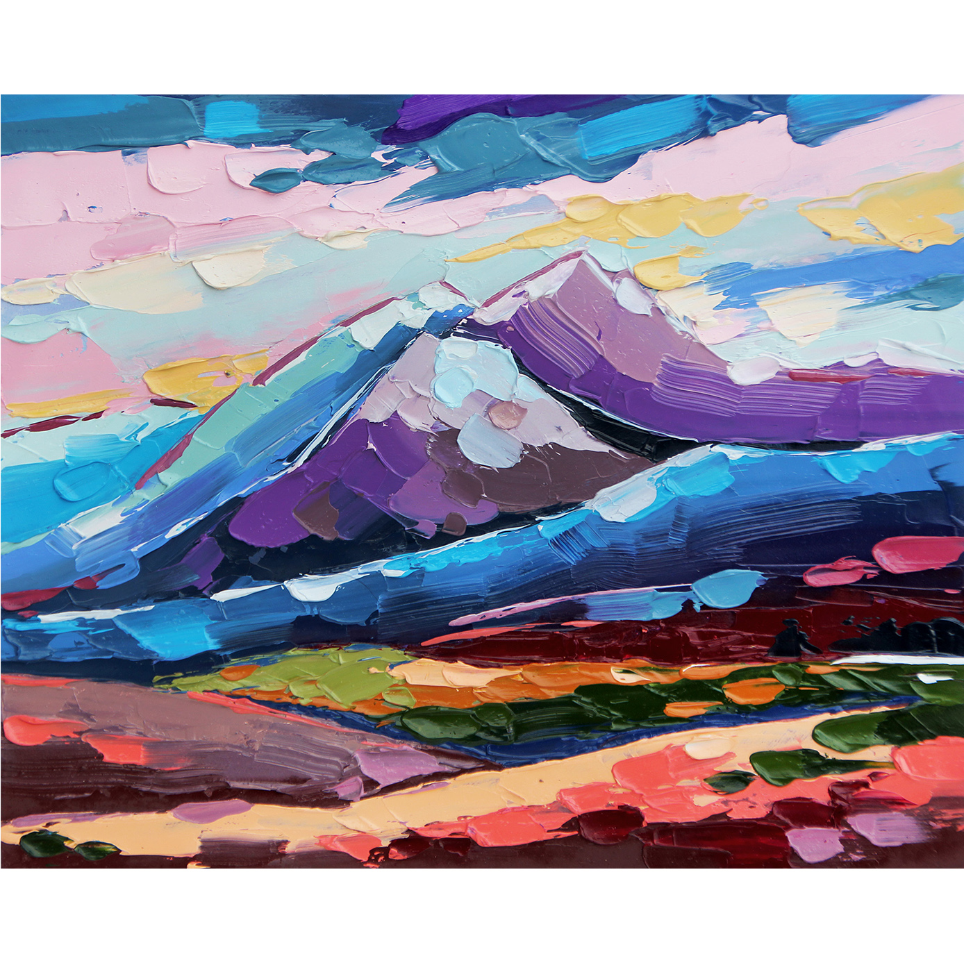 Colorado Painting Mount Elbert Original Art Rocky Mountains Artwork Impasto Landscape Wall Art