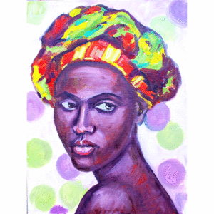 Black female oil painting