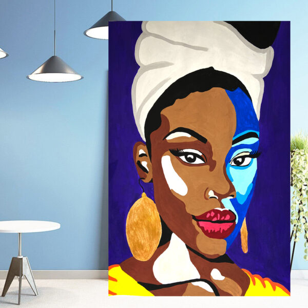 Black woman acrylic painting