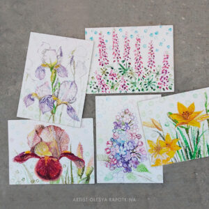 Set Flower Artworks Oil Pastel