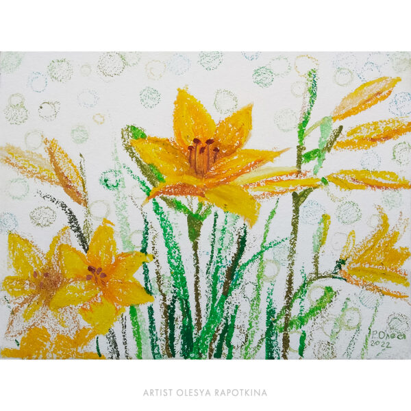 Set Flower Artworks Oil Pastel