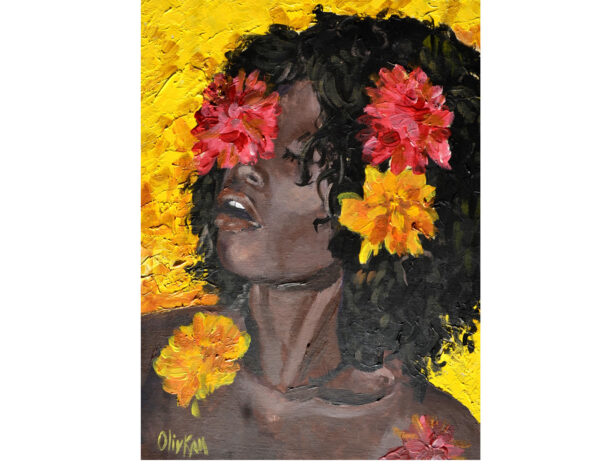 african woman painting