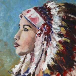 native american woman art painting
