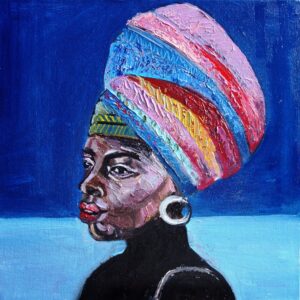 Abstract Girl Painting Oil African Woman Original Art Artwork Impasto Canvas Art