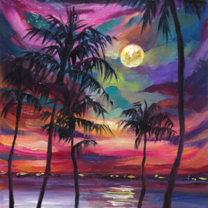 beach palm tree painting