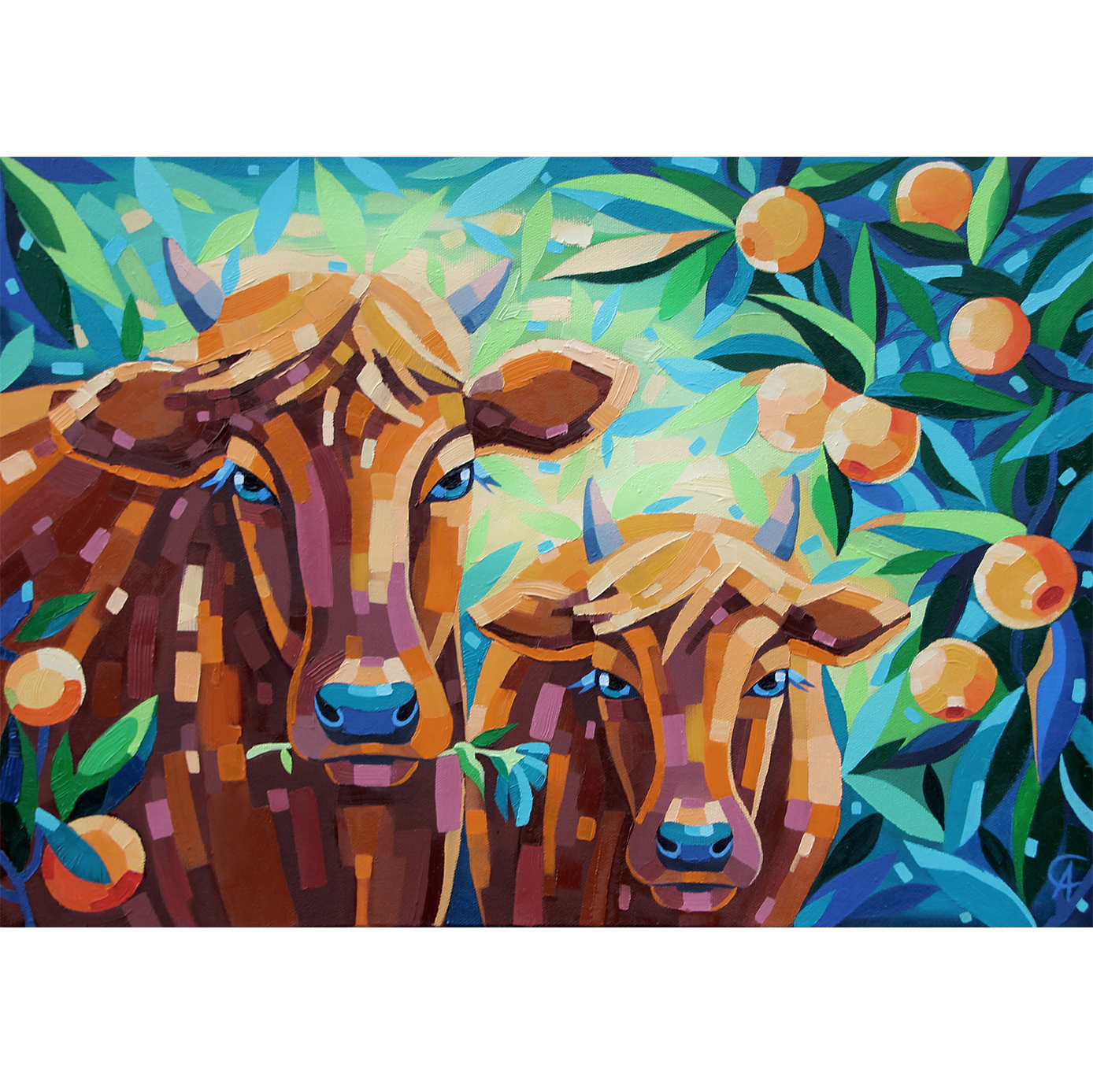 Strawberry Cow Painting
