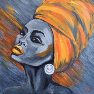 African Painting Black Woman Original Art African Queen Artwork Portrait African American Art by ArtRoom22