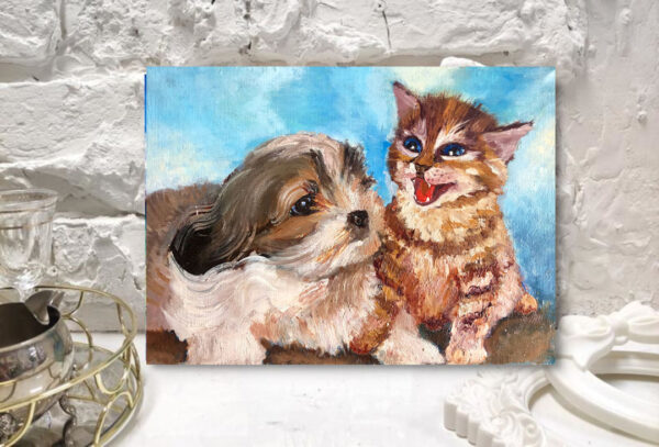 pet oil painting on canvas