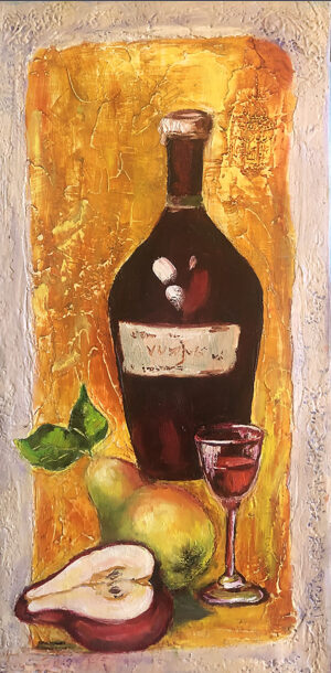 Wine bottle painting on canvas