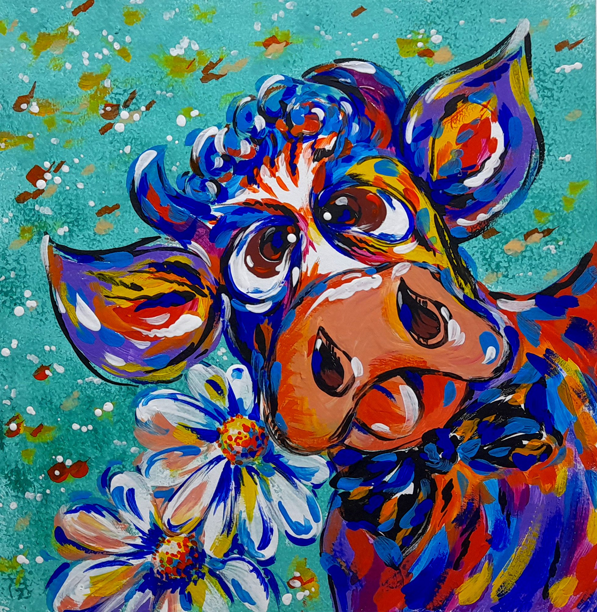 Strawberry Cow Painting