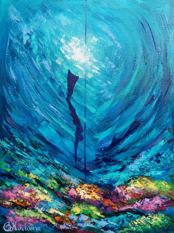 Free Diving Painting Underwater Original Art