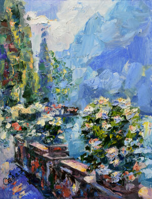 Italy Painting Lake Garda Original Art Landscape Small Impasto Impressionism